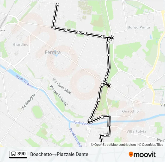 390 Bus Line Map