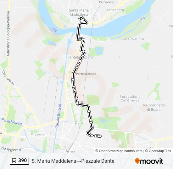 390 Bus Line Map