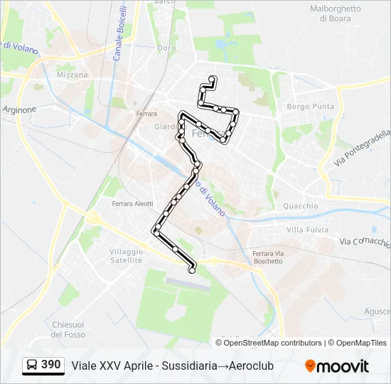 390 Bus Line Map
