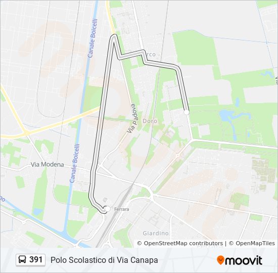 391 bus Line Map