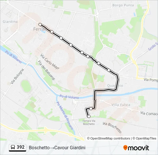 392 Bus Line Map