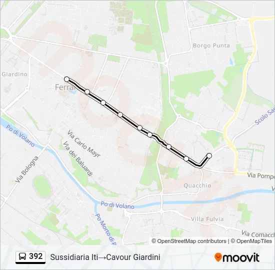 392 Bus Line Map