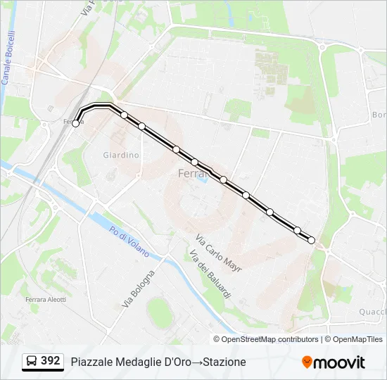 Percorso linea bus 392