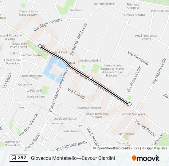 392 Bus Line Map