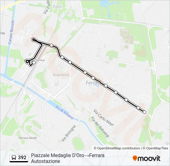 Percorso linea bus 392