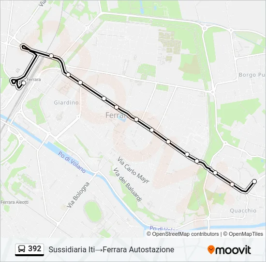 Percorso linea bus 392