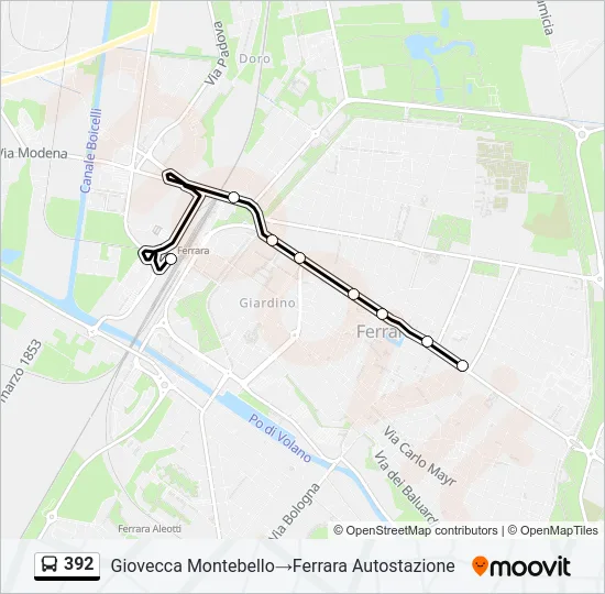Percorso linea bus 392