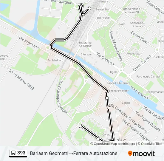 393 Bus Line Map