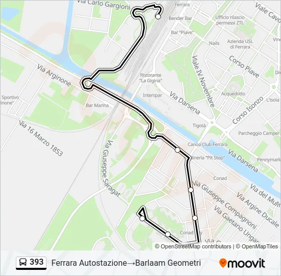 393 Bus Line Map