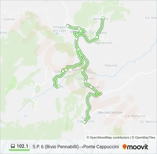 102.1 Bus Line Map