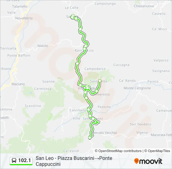 102.1 Bus Line Map