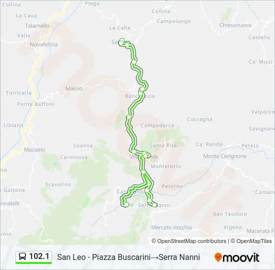 102.1 Bus Line Map
