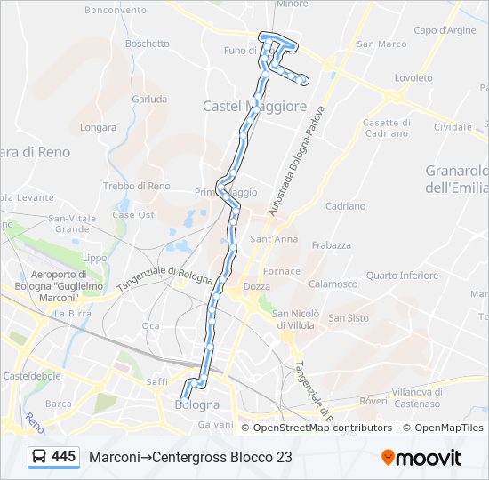 445 bus Line Map