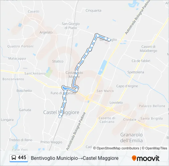 445 Bus Line Map