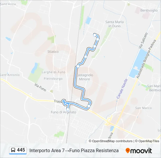 445 Bus Line Map
