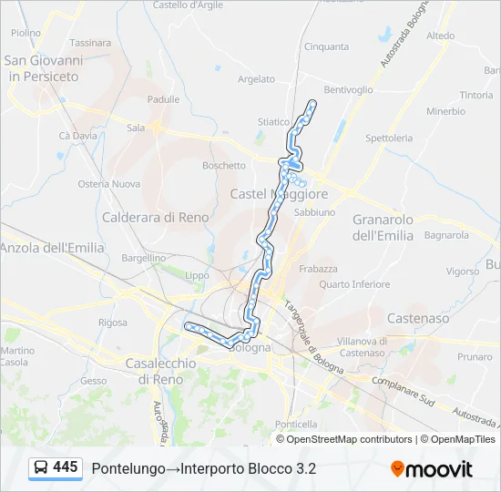 445 Bus Line Map