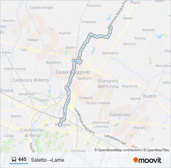 445 bus Line Map