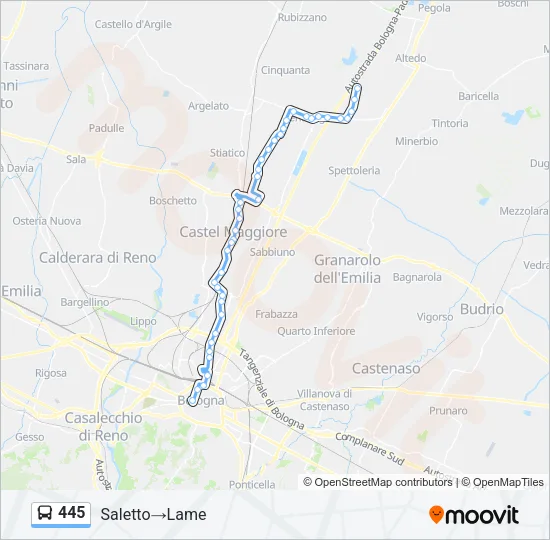 445 Bus Line Map