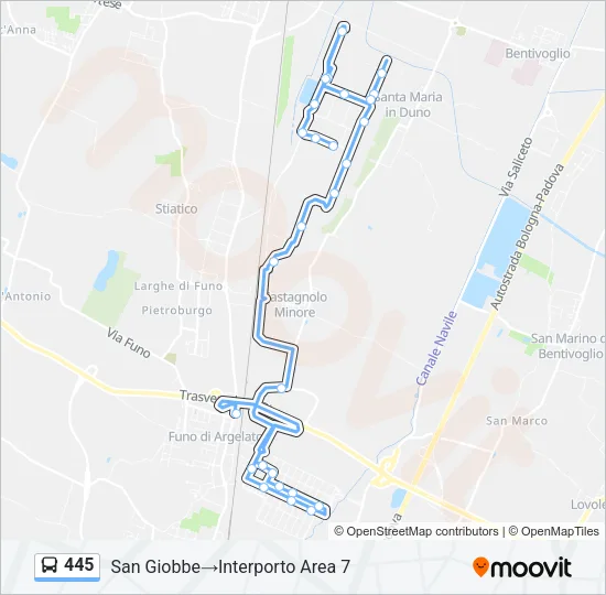 445 Bus Line Map