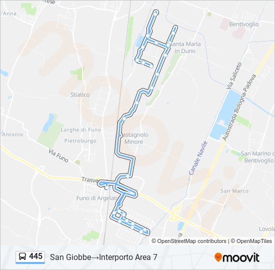 445 bus Line Map