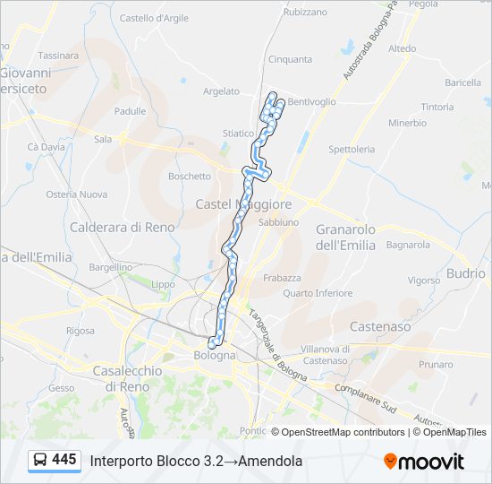 Percorso linea bus 445