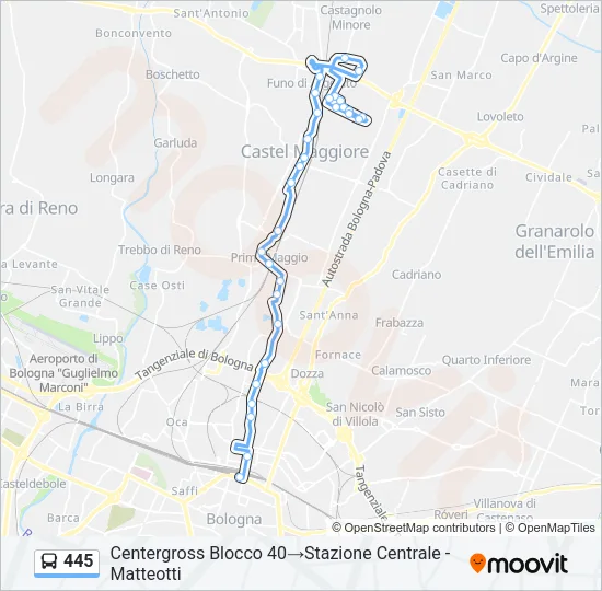 445 Bus Line Map