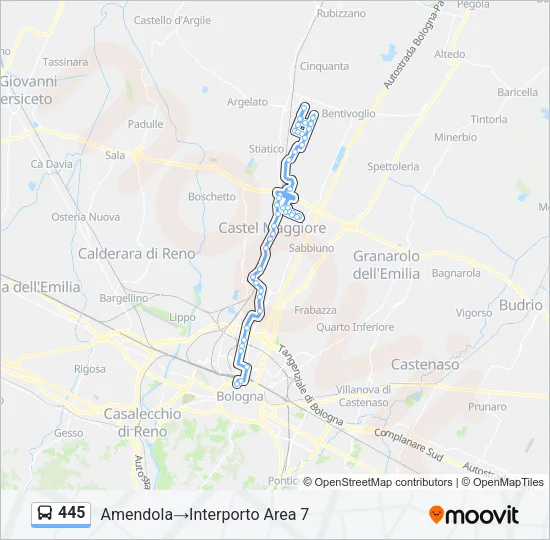 445 Bus Line Map