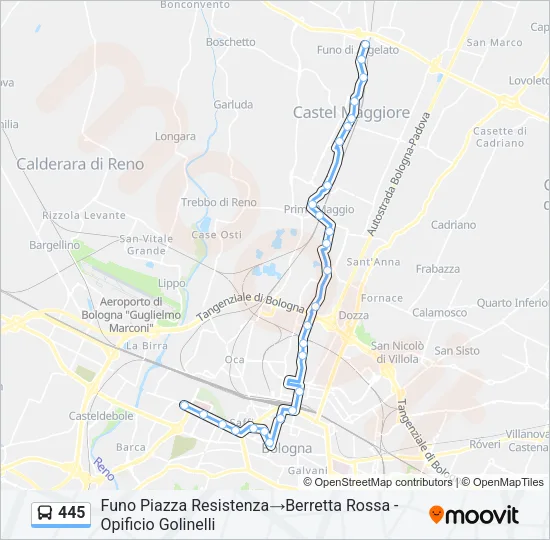 445 Bus Line Map
