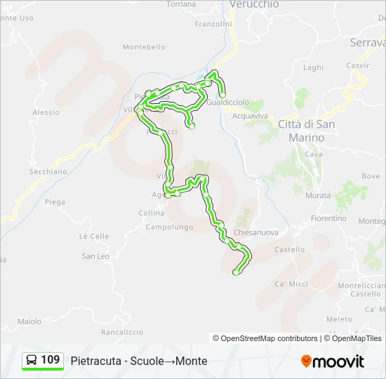 109 Bus Line Map