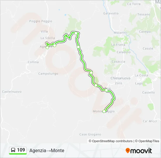 109 Bus Line Map