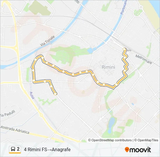 2 Bus Line Map
