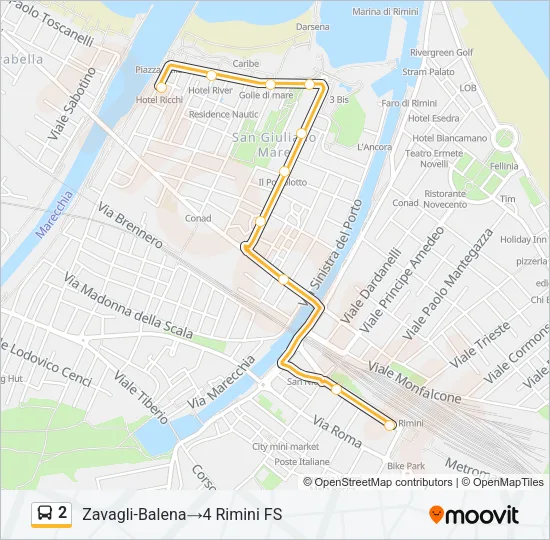 2 Bus Line Map
