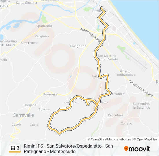 3 Bus Line Map