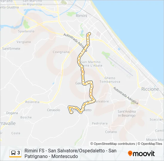 3 Bus Line Map