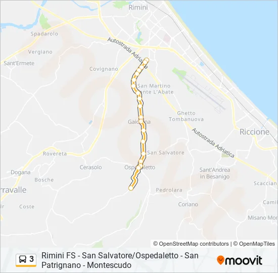 3 Bus Line Map