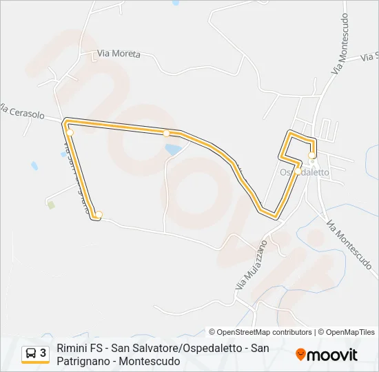 3 Bus Line Map