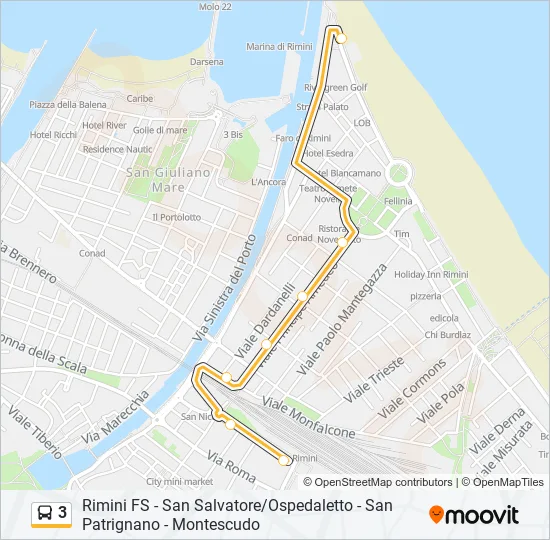 3 Bus Line Map