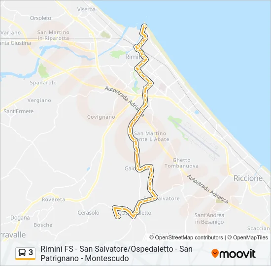 3 Bus Line Map