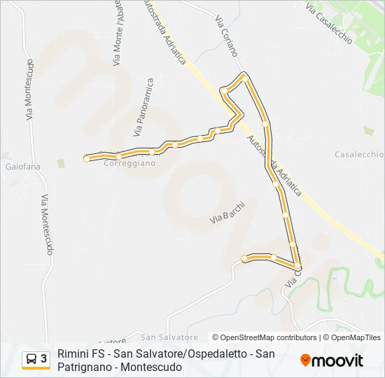 3 Bus Line Map