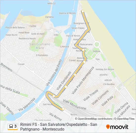 3 Bus Line Map