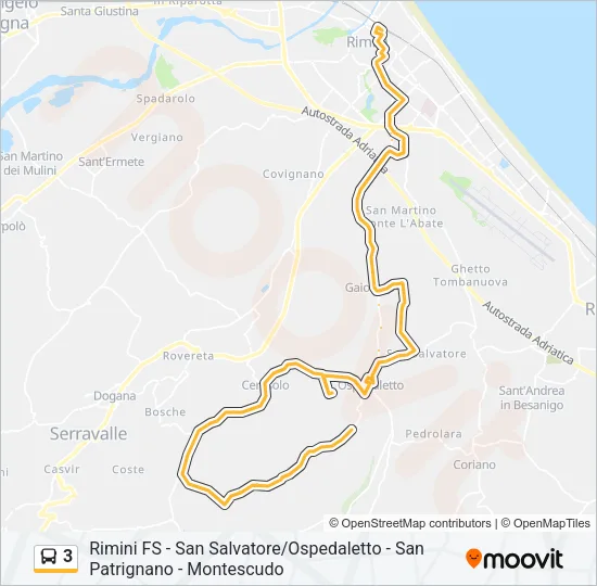 3 Bus Line Map