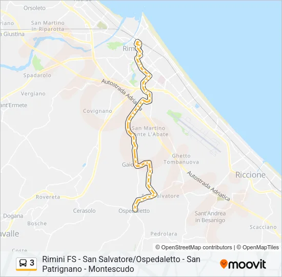 3 Bus Line Map