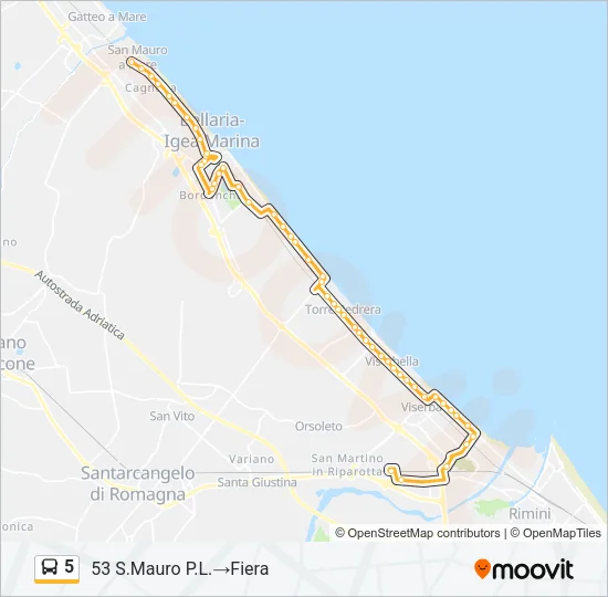 5 Bus Line Map