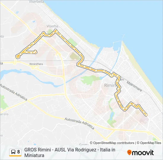 8 Bus Line Map