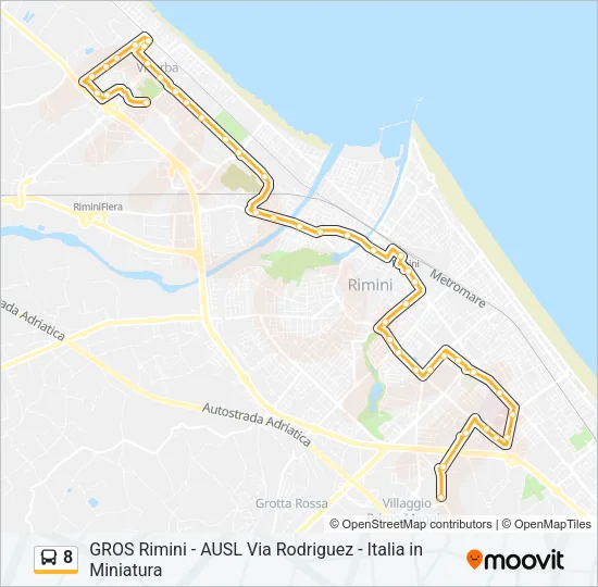 8 Bus Line Map