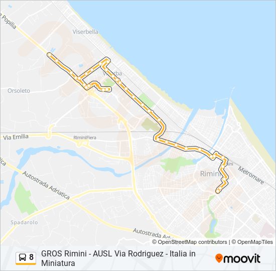 8 Route: Schedules, Stops & Maps - Arco D'Augusto‎→Italia