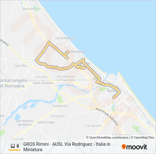 8 Bus Line Map