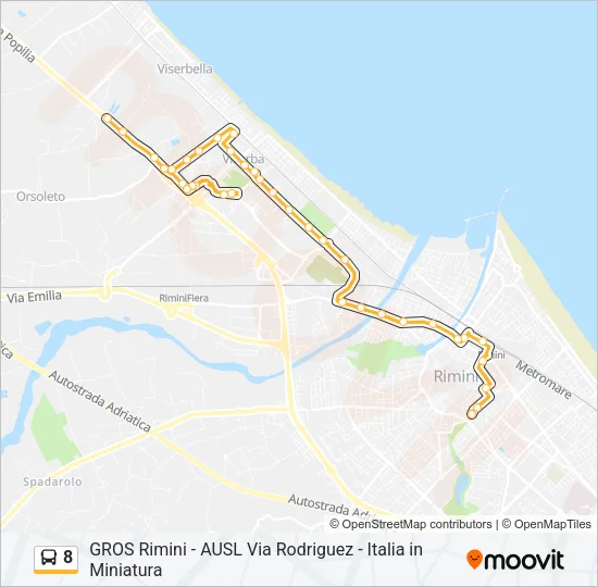 8 Bus Line Map