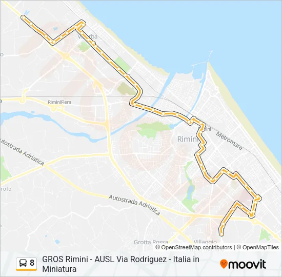 8 Bus Line Map