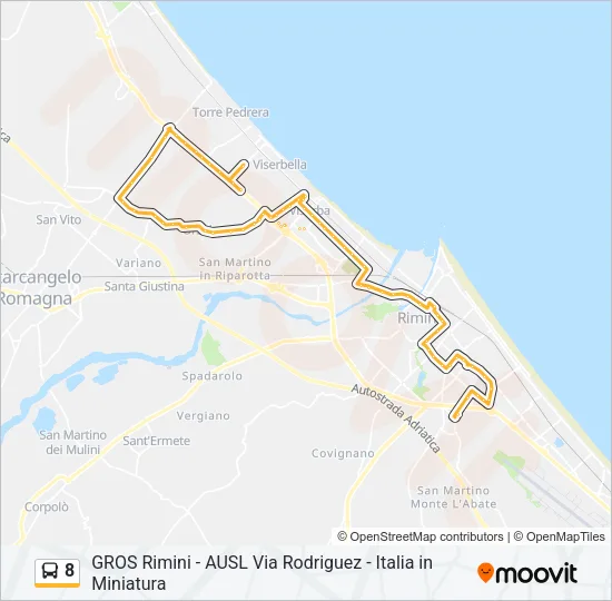 8 Bus Line Map